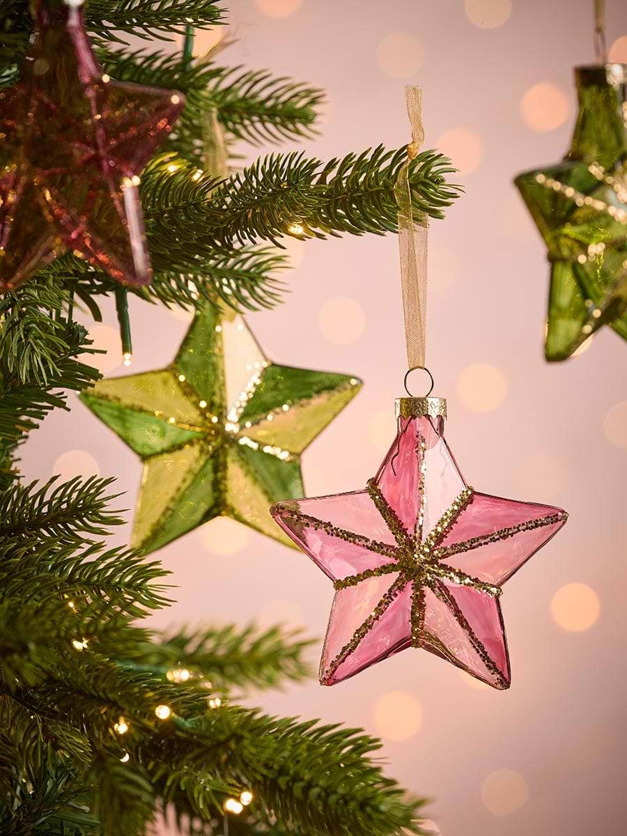 Eight Satin Glass Stars - Small