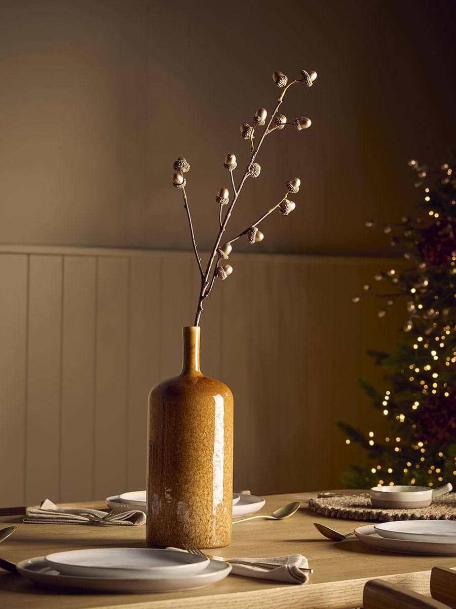 Antiqued Gold Acorn Faux Stem