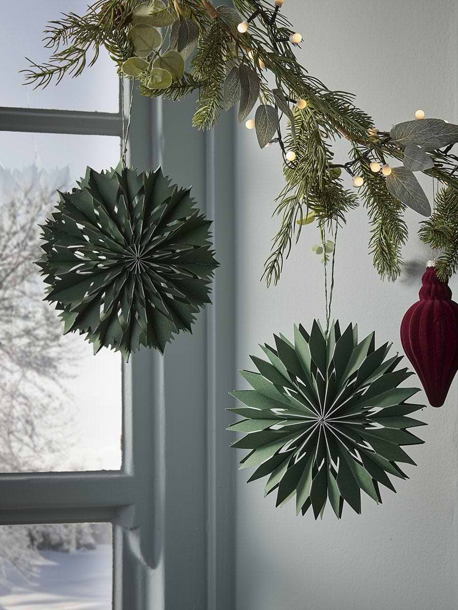 Small Cut out Paper Stars - Green