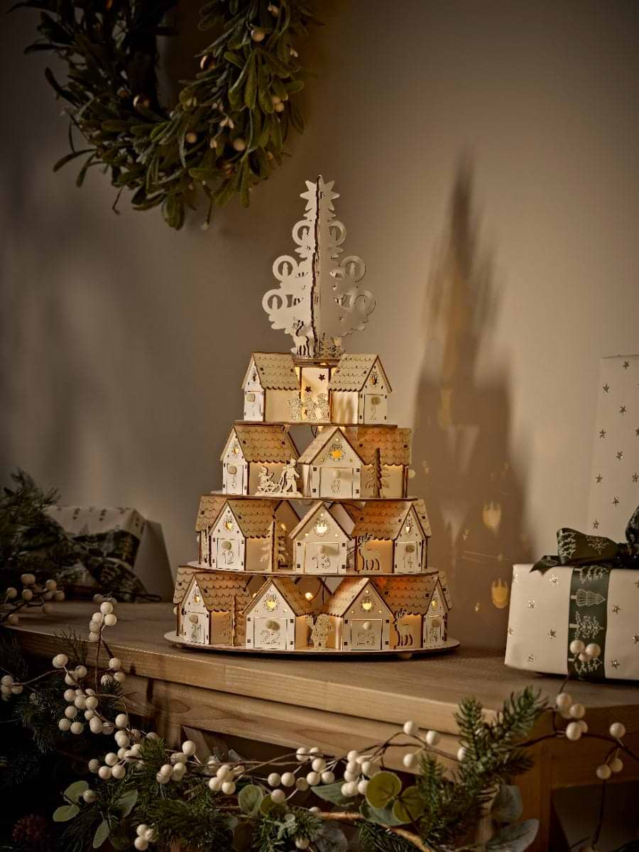 Circular Wooden Lit Village