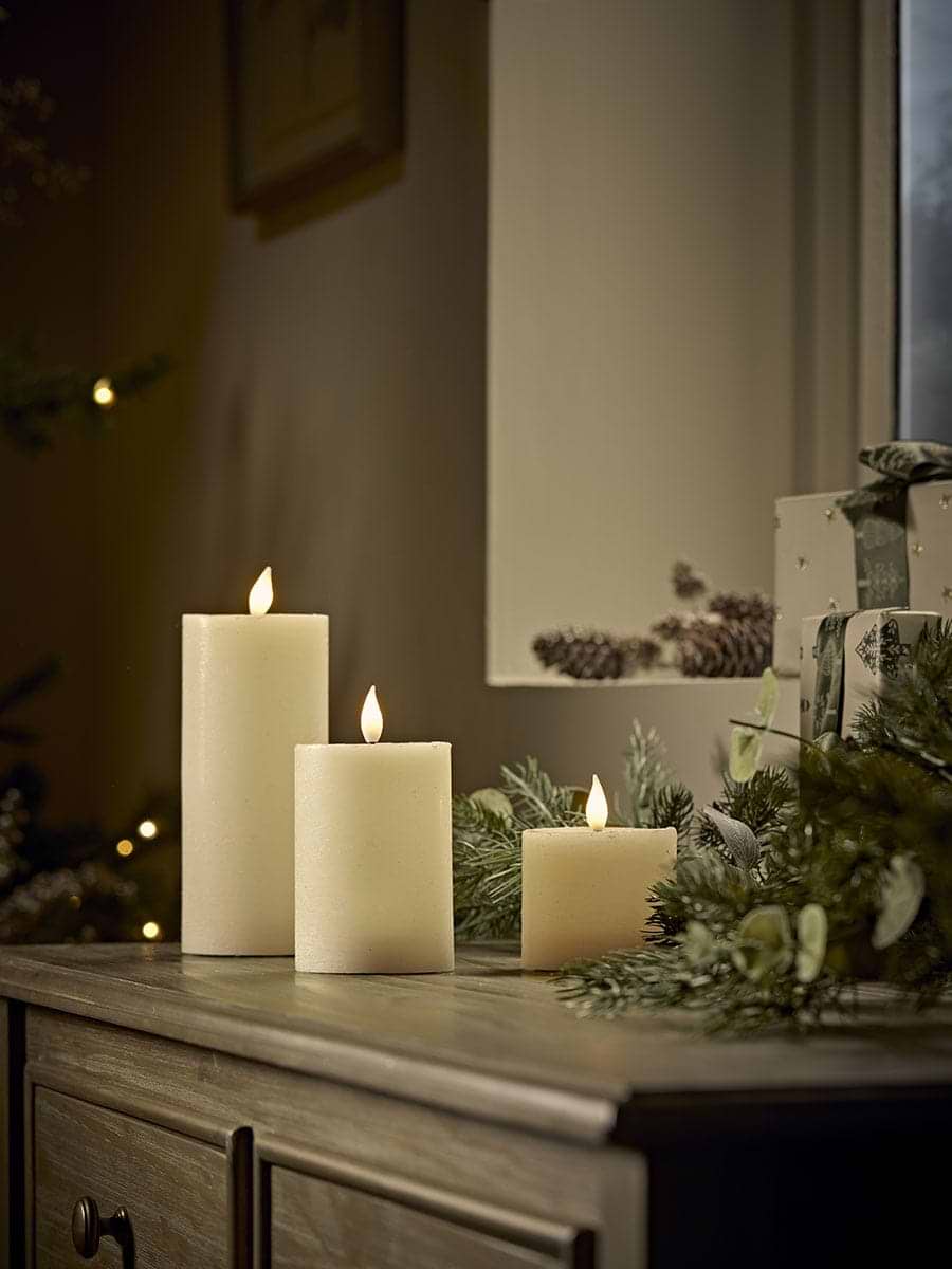 Three Piece Remote Controlled LED Candle Set