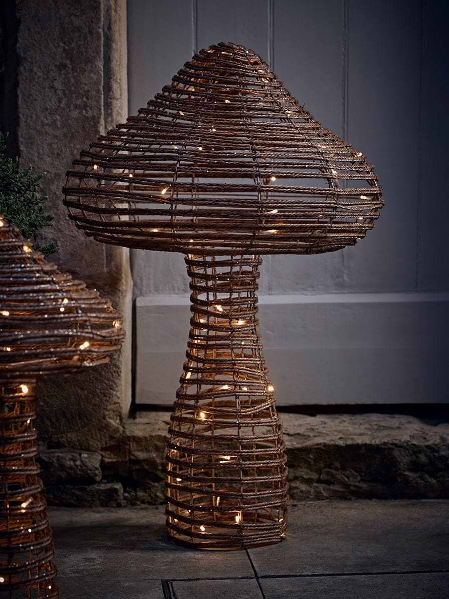 Faux Wicker Mushroom- Large
