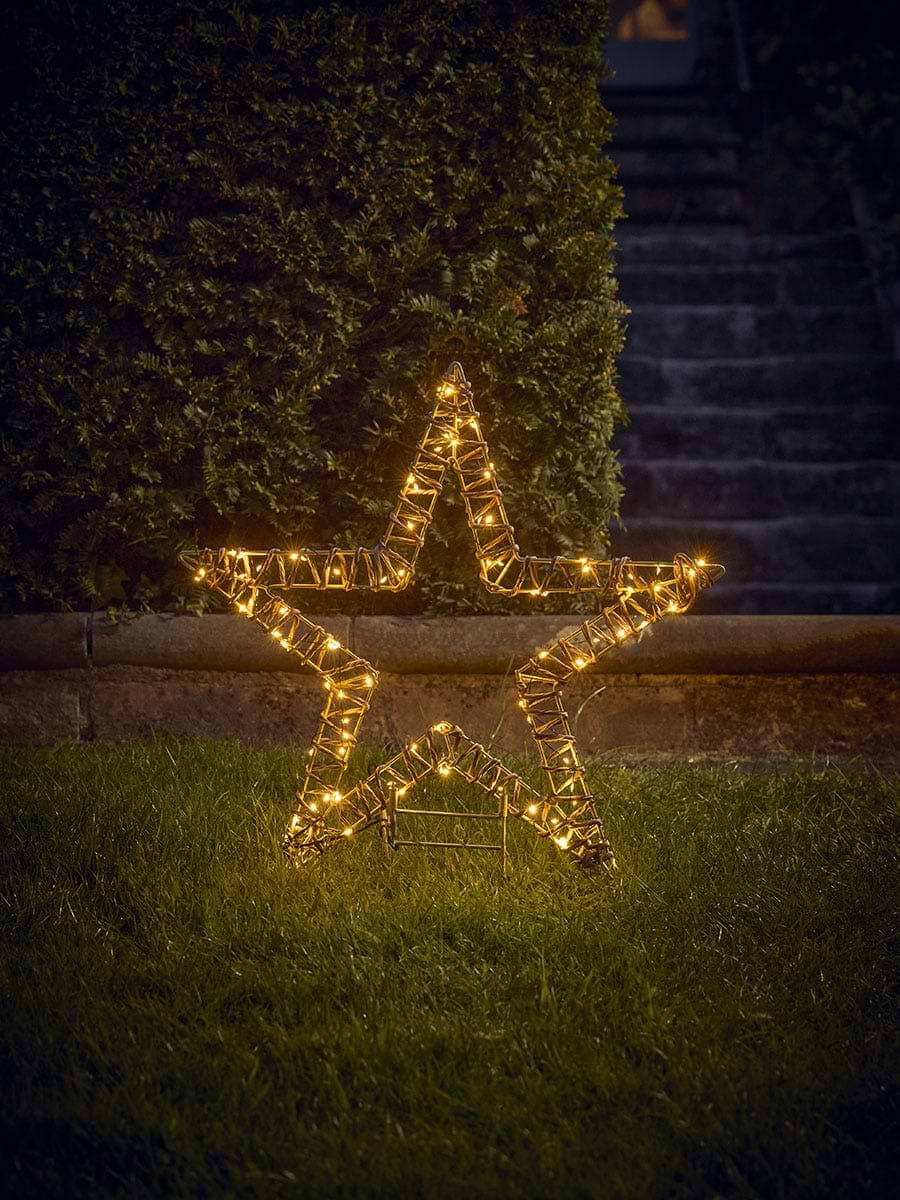 Faux Wicker Star Stake Light - Small