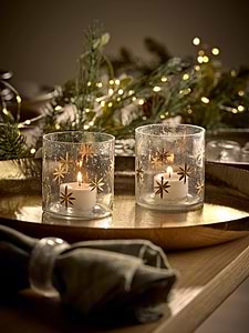 Two Snowflake Candle Holders