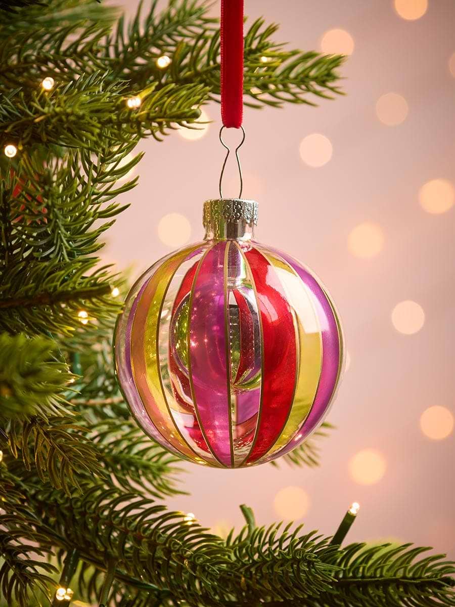 Lux Glass Stripe Ball in Bauble