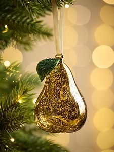 Luxe Glass Gold Speckled Pear
