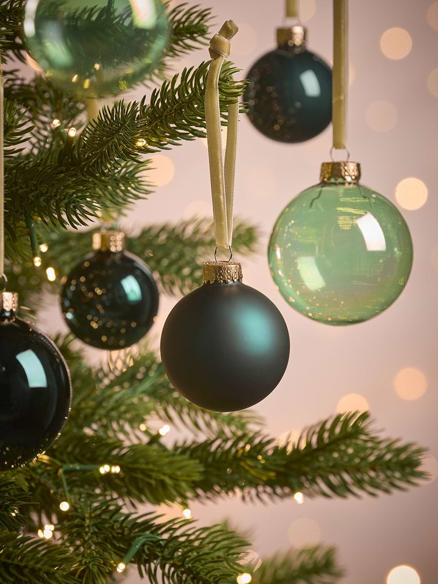 Glass Bauble Selection - Teal