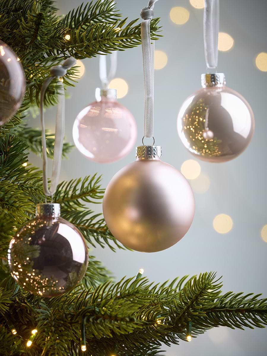 Glass Bauble Selection - Pink