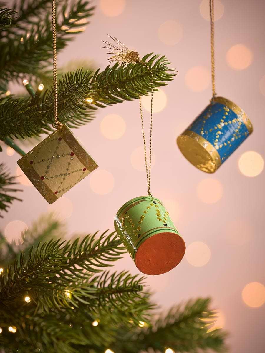 Three Hanging Christmas Drums