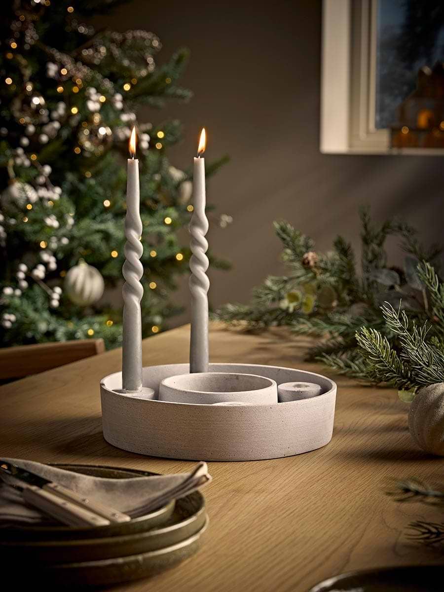Stone Look Candle Stand
