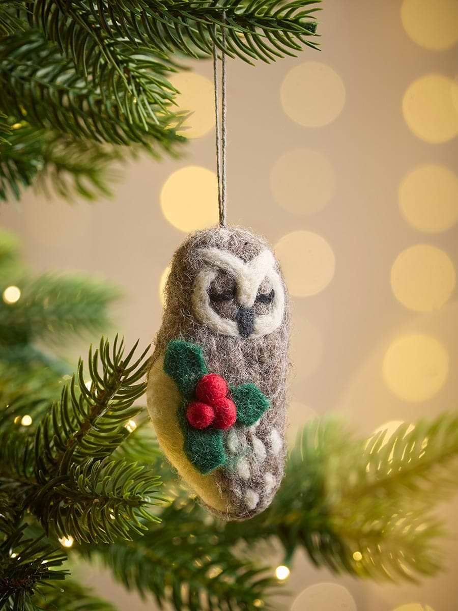 Winter Woodland Felt Owl