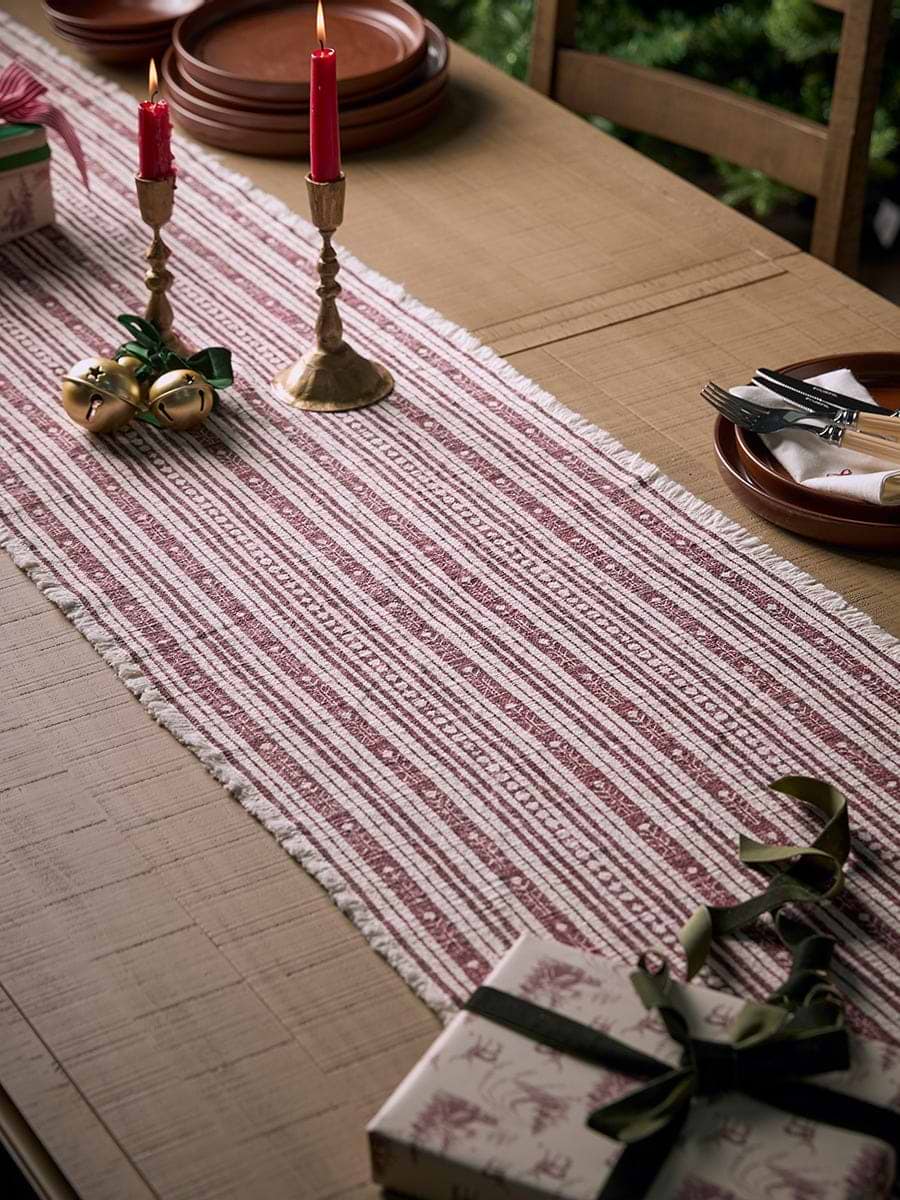 Christmas Stripe Runner - Red