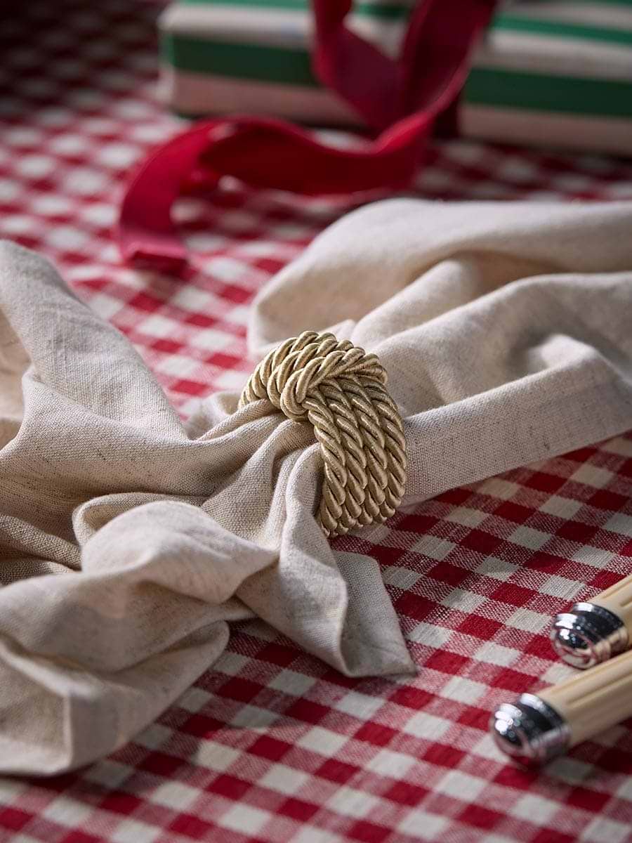 Four Rope Napkin Rings - Gold