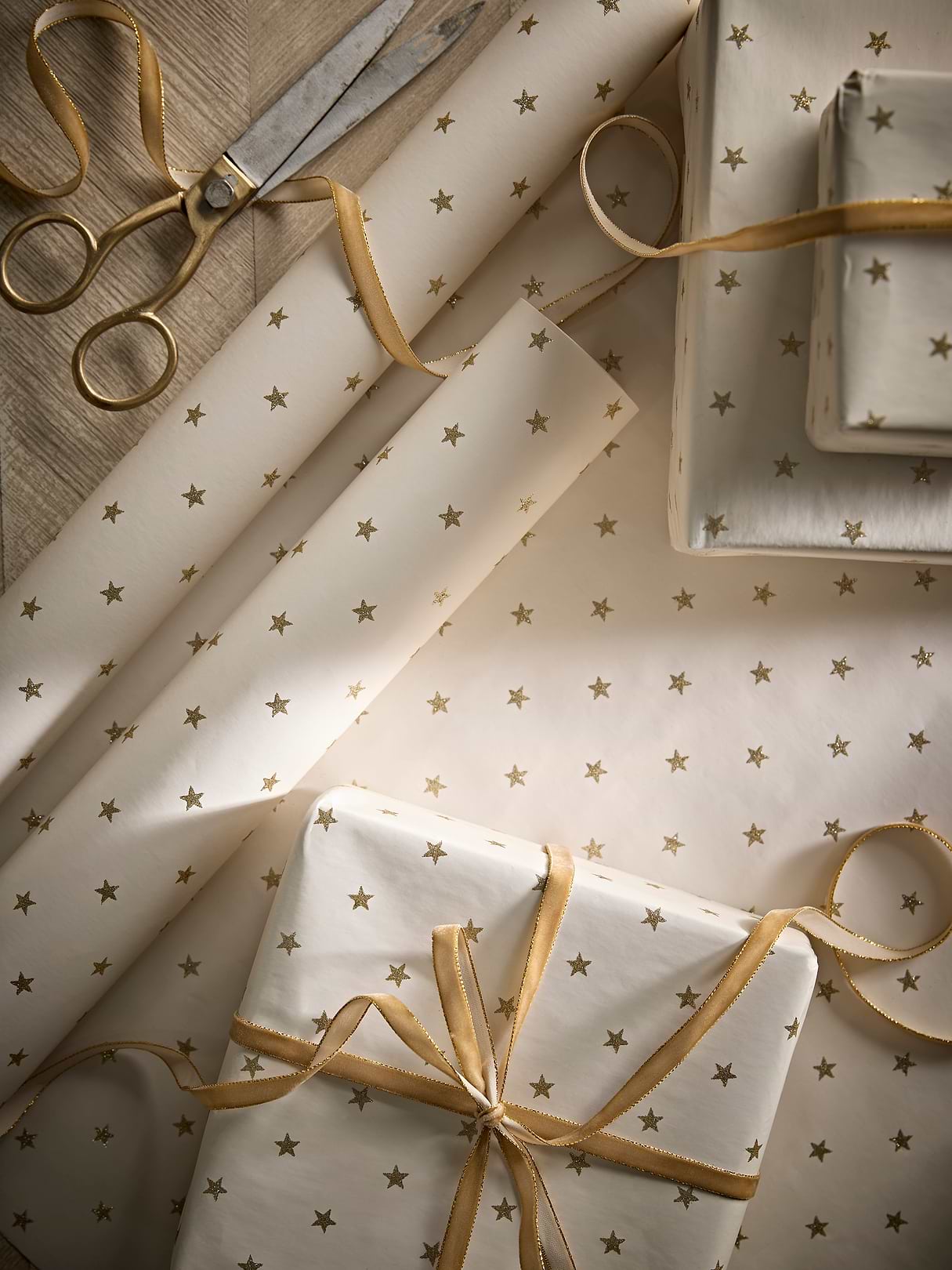 Glittered Stars Wrapping Paper - 5m