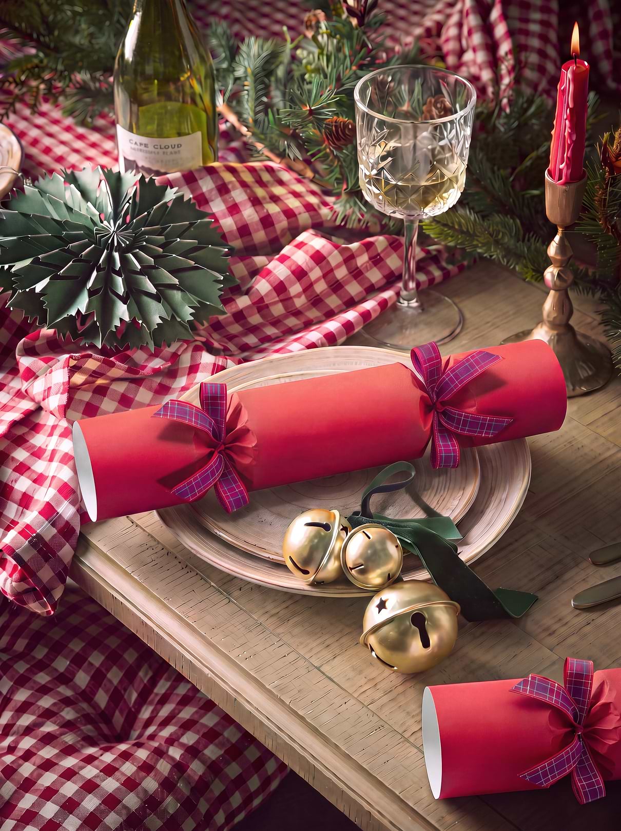 Six Luxury Handmade Crackers - Red Grass Fibre
