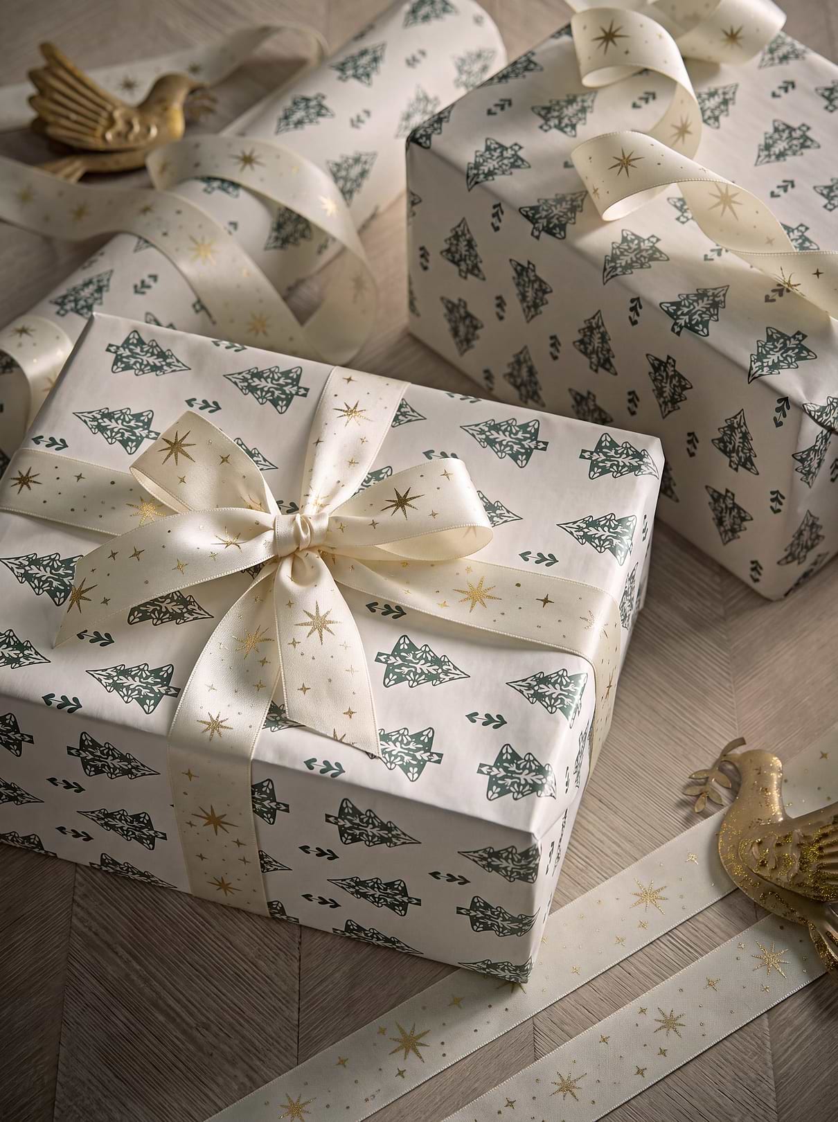 Satin Printed Star Ribbon - 15m