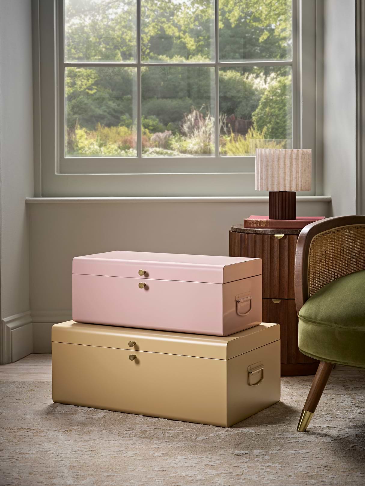 Two Metal Storage Boxes