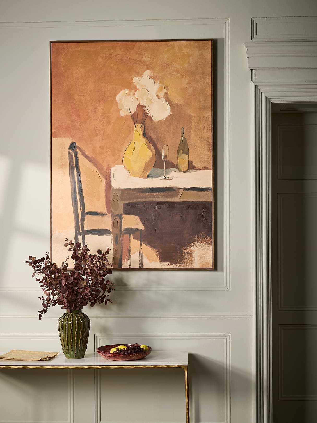 Bistro Handpainted Framed Canvas