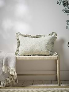 Indira Hand Block Printed Cushion Cover - Olive Green