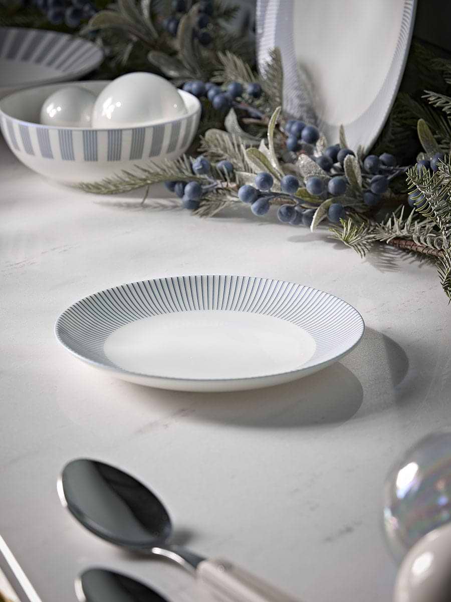 Striped Bone China Side Plate