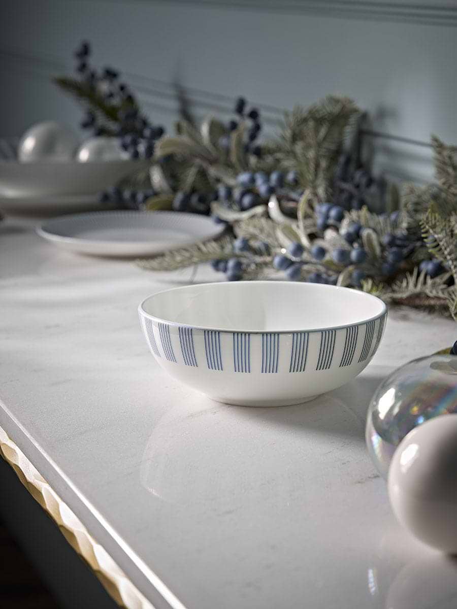 Striped Bone China Bowl