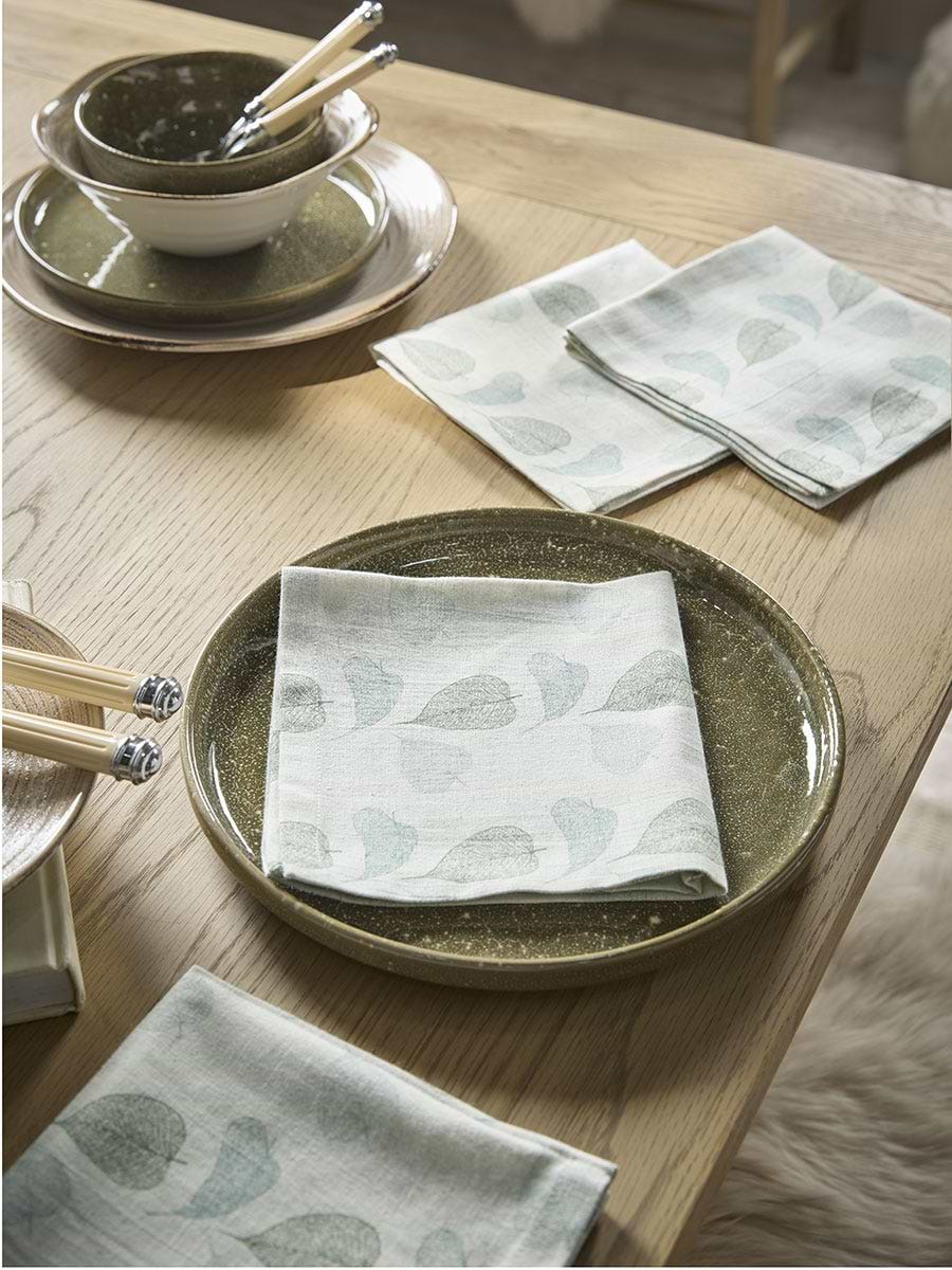 Four Scattered Leaf Napkins