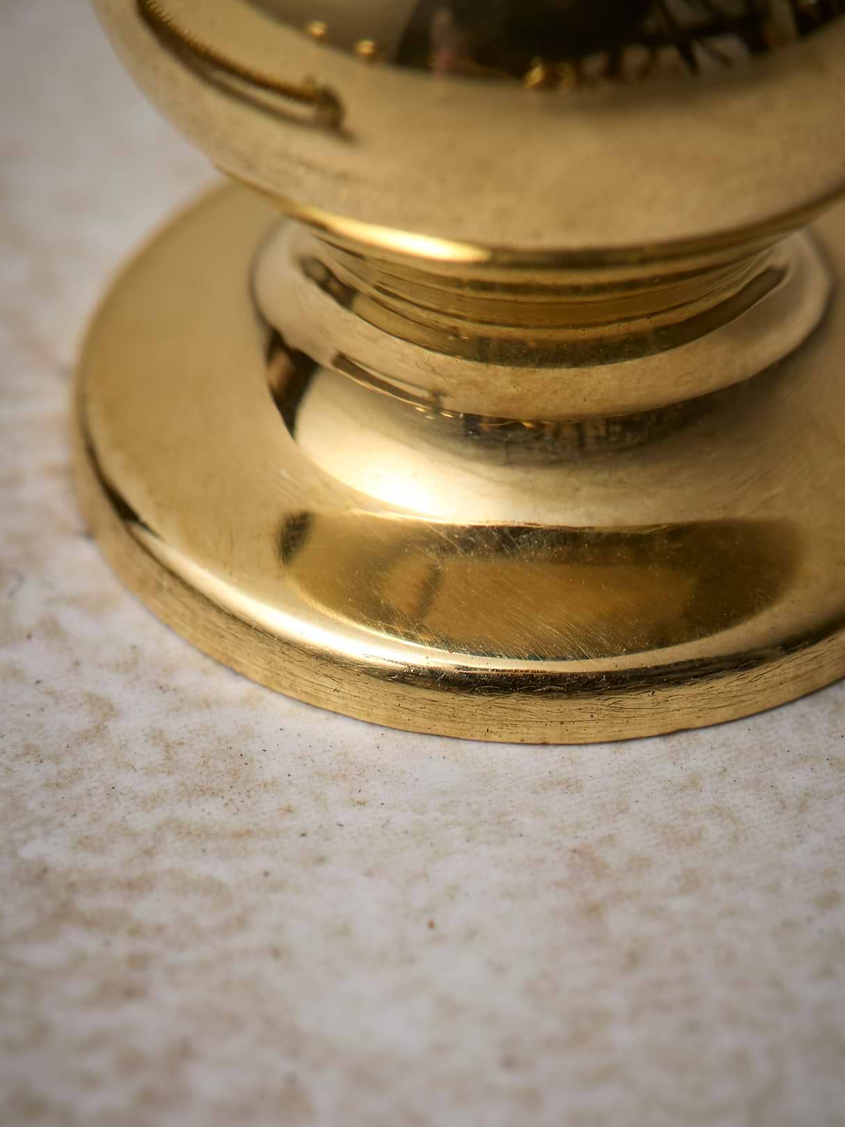 Button Knob - Polished Brass