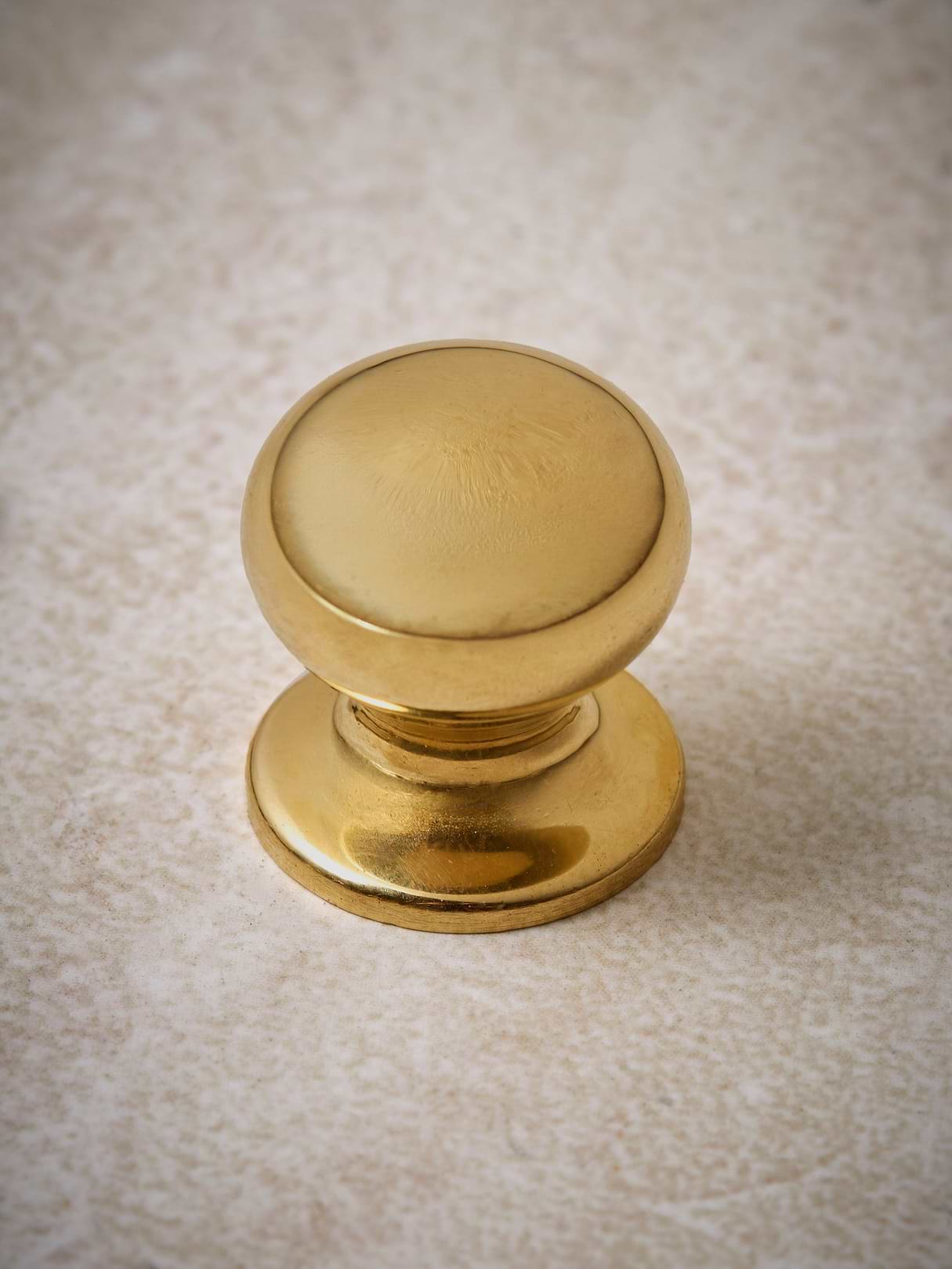 Button Knob - Polished Brass