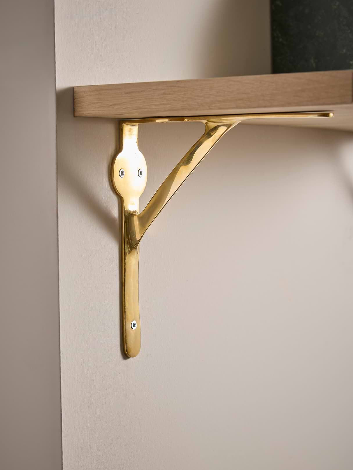 Heritage Shelf Bracket - Solid Brass