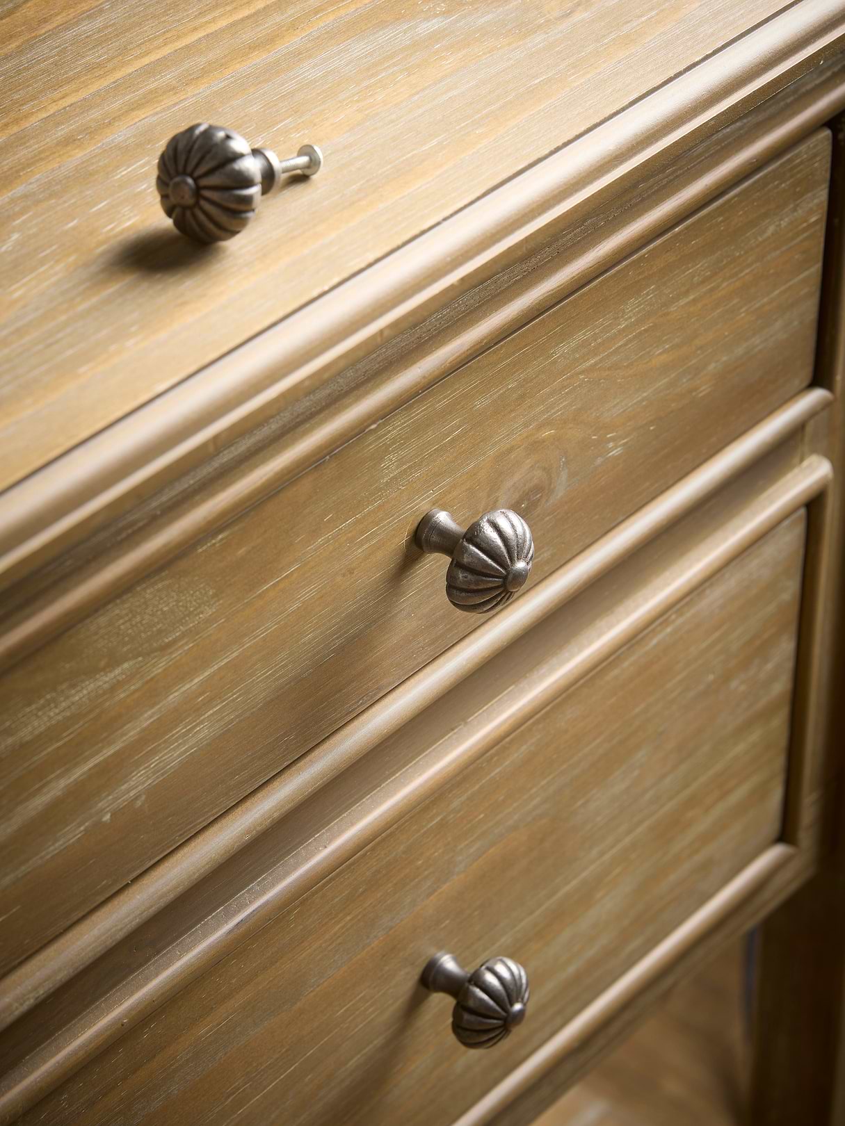 Set Of Three Scalloped Knobs - Cast Iron