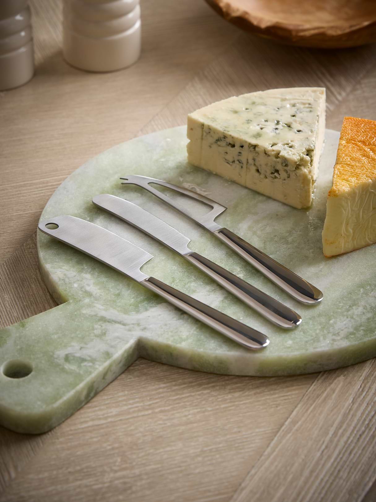 Three Stainless Steel Cheese Knives