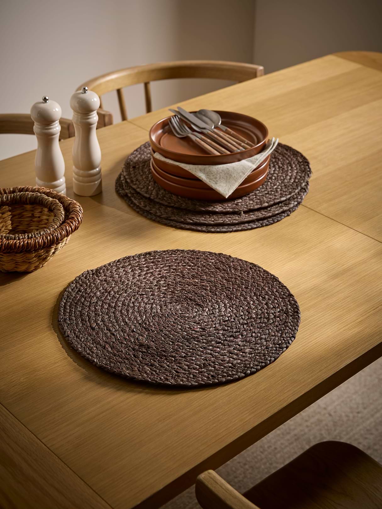 Four Woven Chocolate Placemats