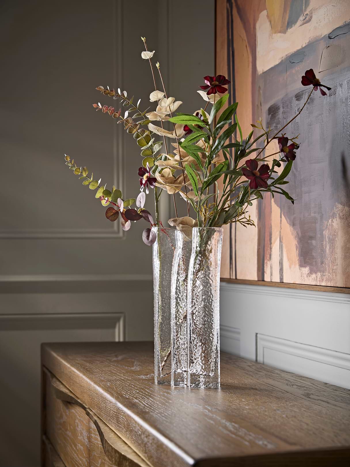 Three Stem Glass Vase