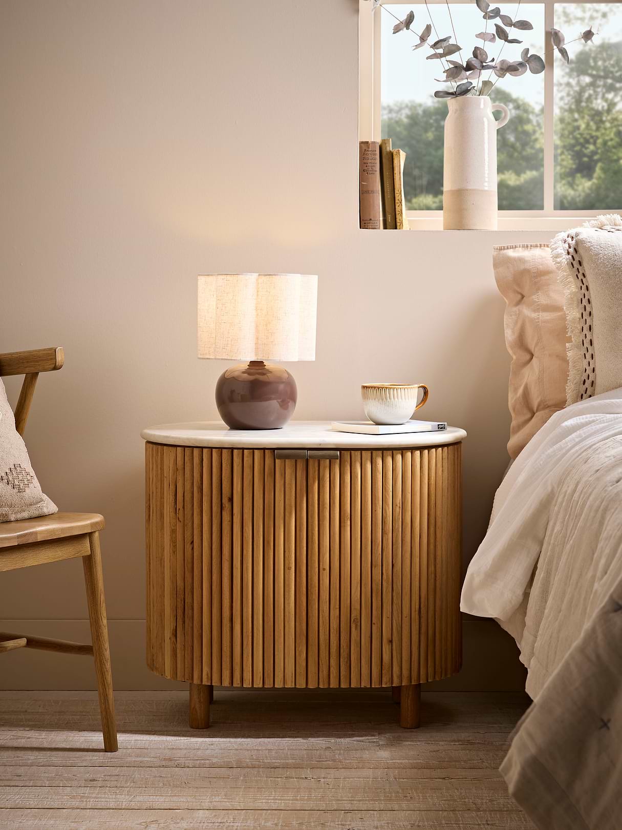 Maeva Fluted Bedside Table