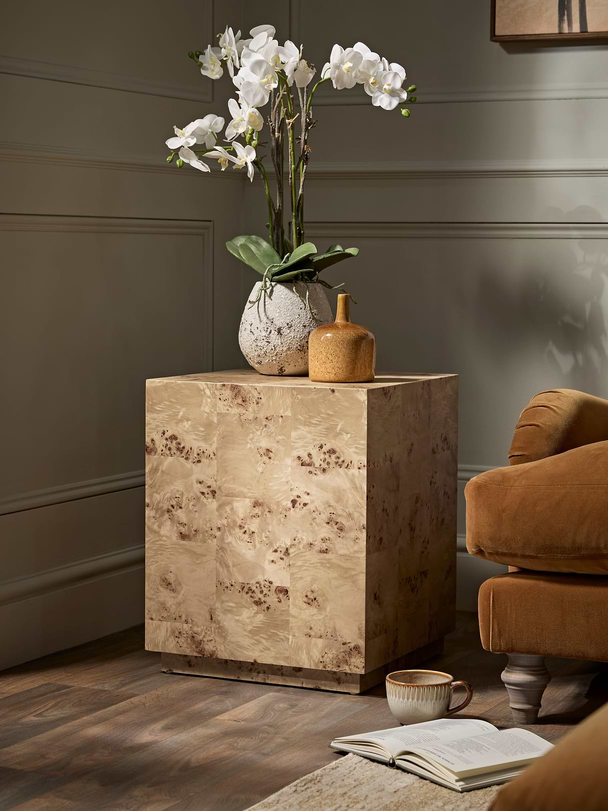 Burl Wood Side Table