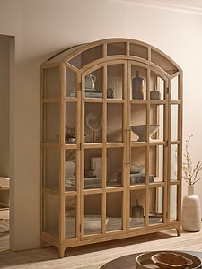 Oversized Rattan Display Cabinet