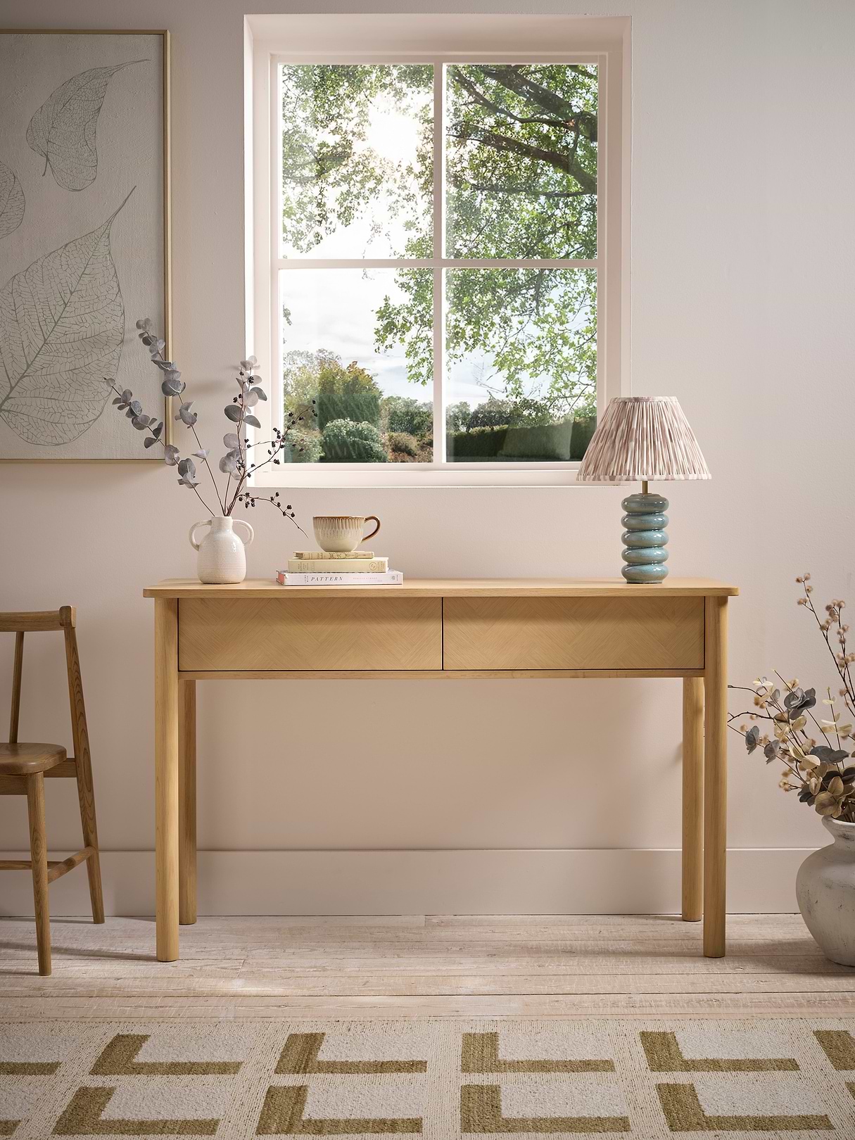 Alva Oak Storage Console Table