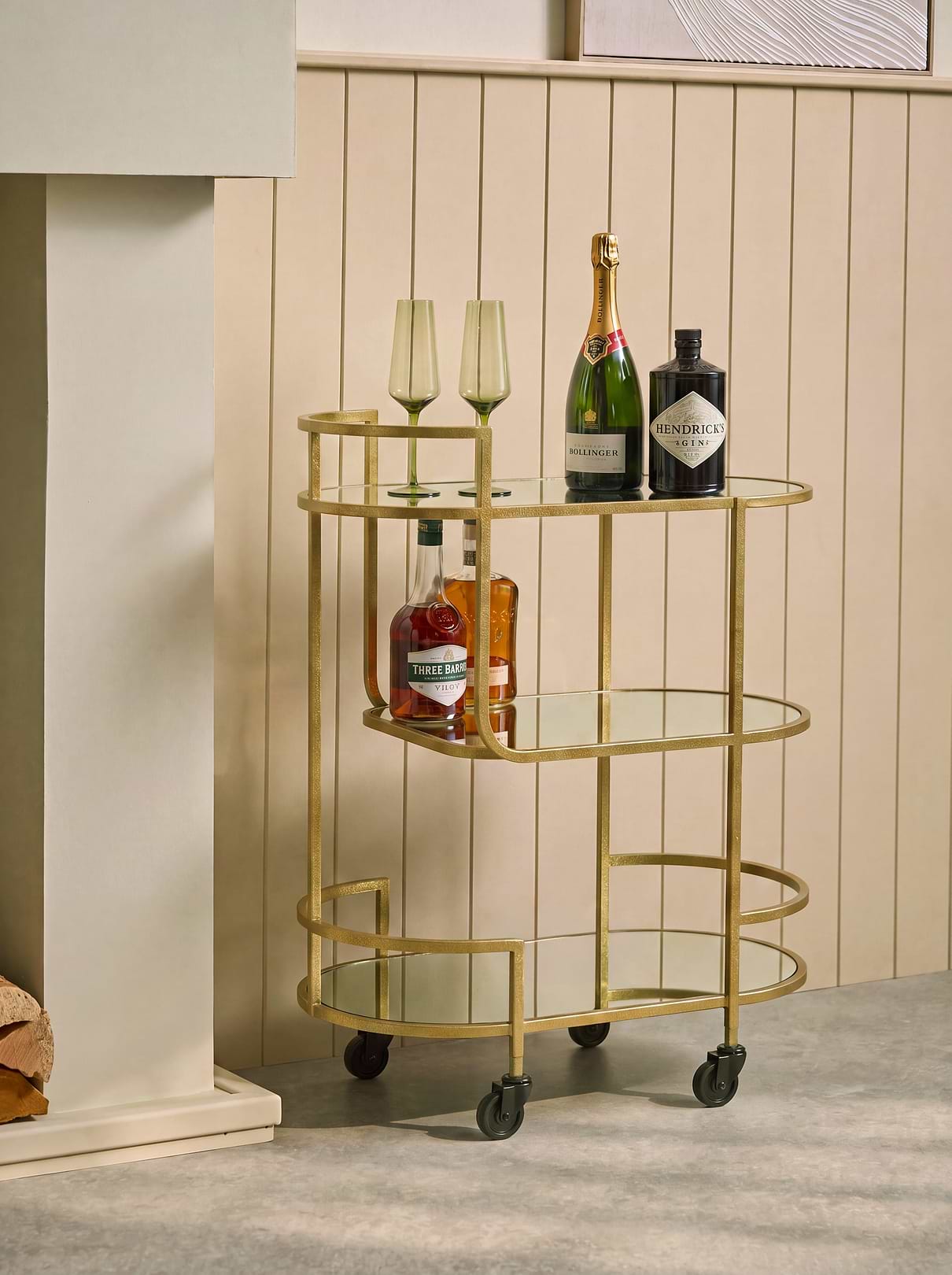 Oval Tiered Drinks Trolley