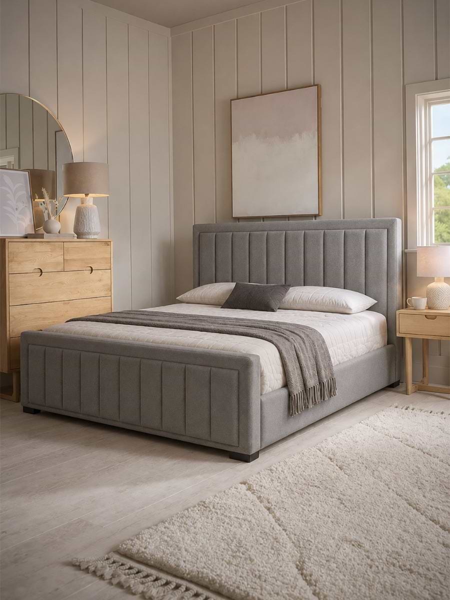 Odin Slate Grey Velvet Bed