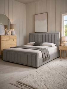 Odin Slate Grey Velvet Bed