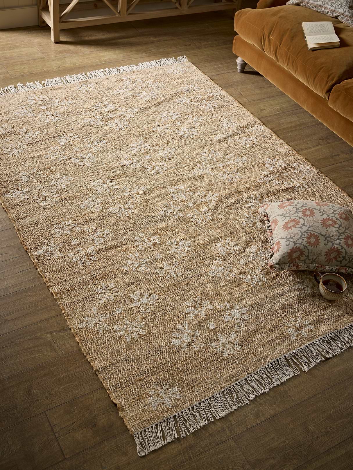 Woven Floral Motif Rug