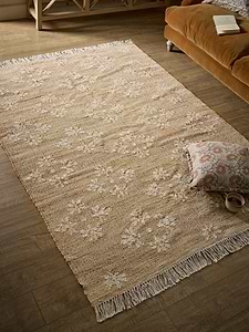 Woven Floral Motif Rug