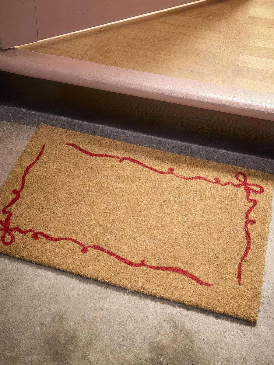 Red Bow Border Doormat