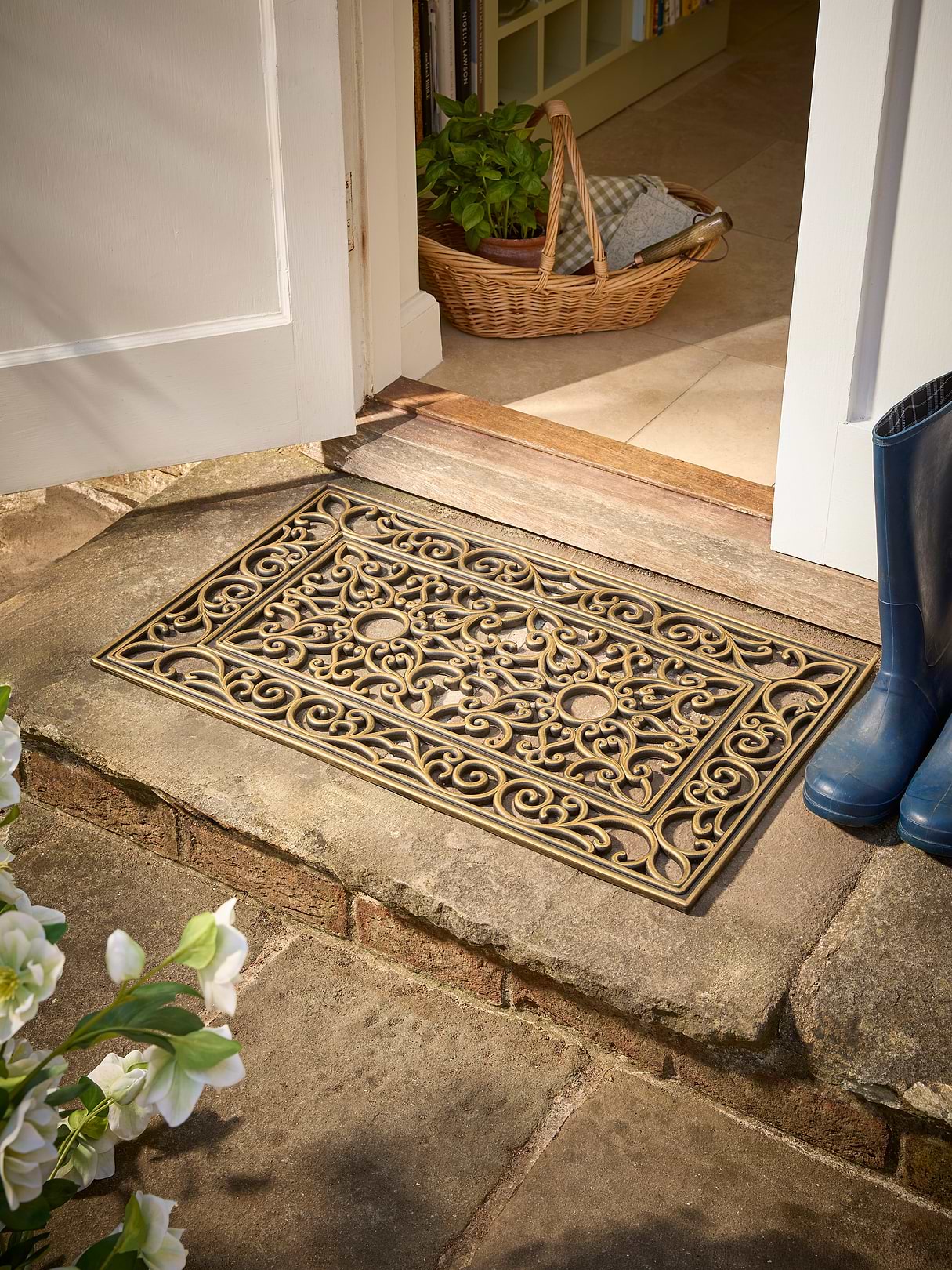 Decorative Golden Rubber Doormat