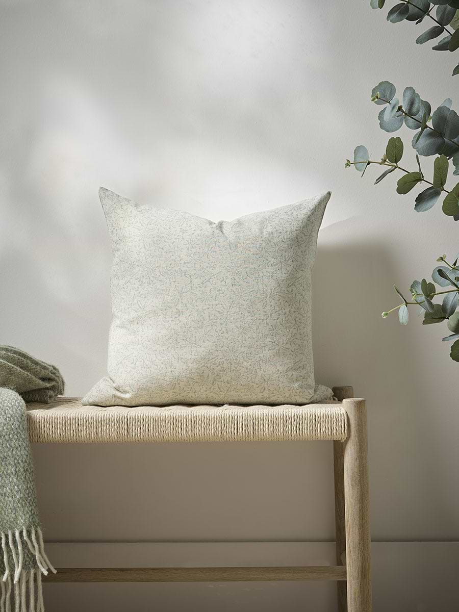 Indira Hand Block Printed Cushion Cover - Dusky Sage