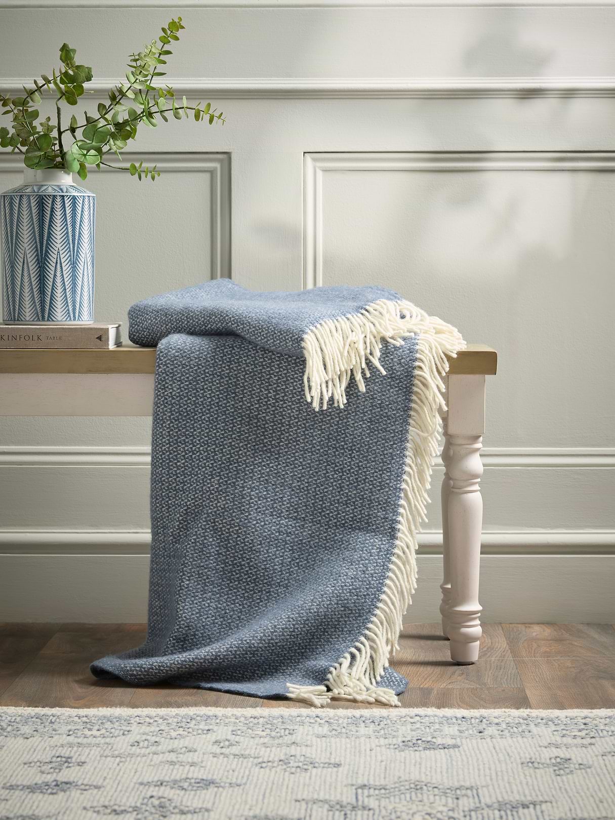 Cottage Soft Wool Throw - Slate Blue
