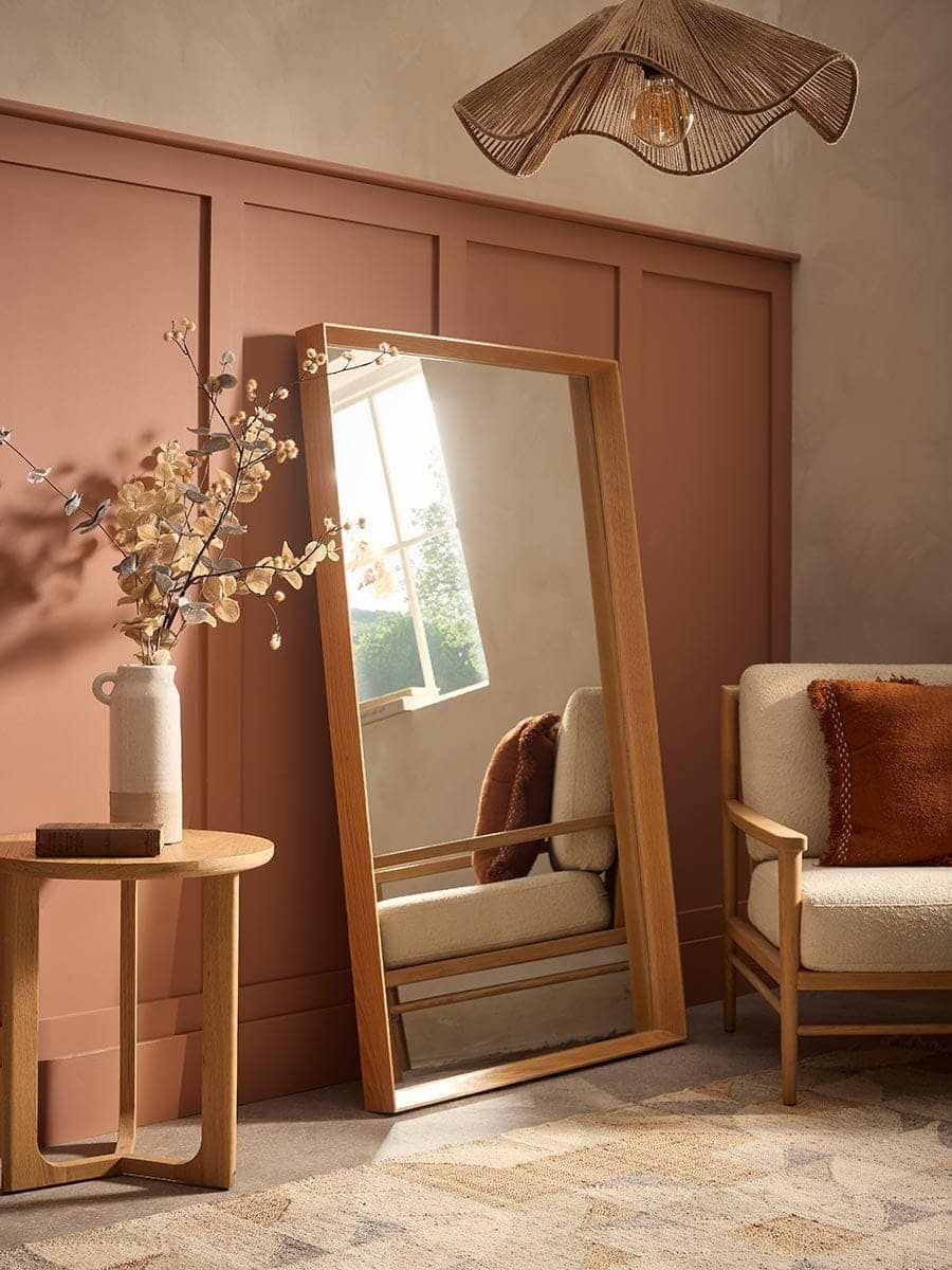 Oak Deep Framed Mirror - Oversized