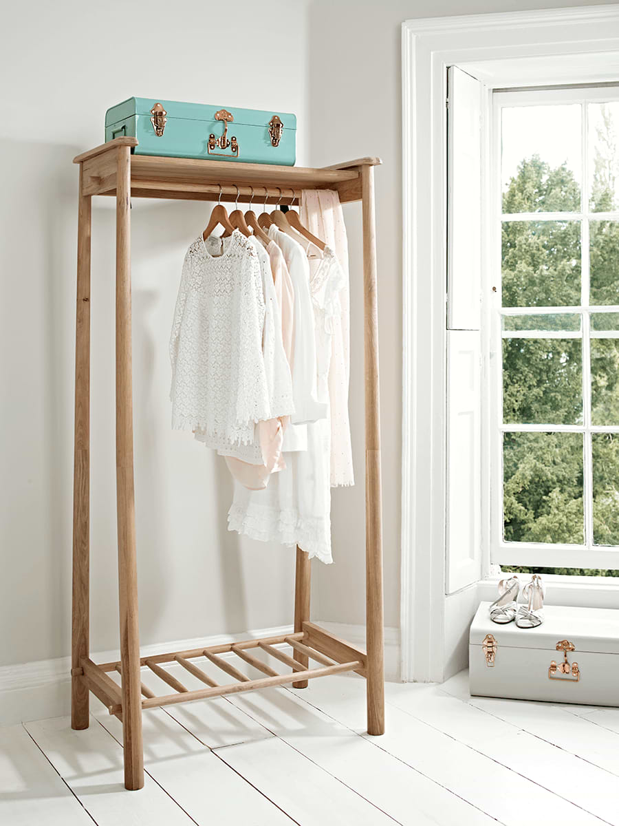 Bergen Oak Clothes Rail - Natural