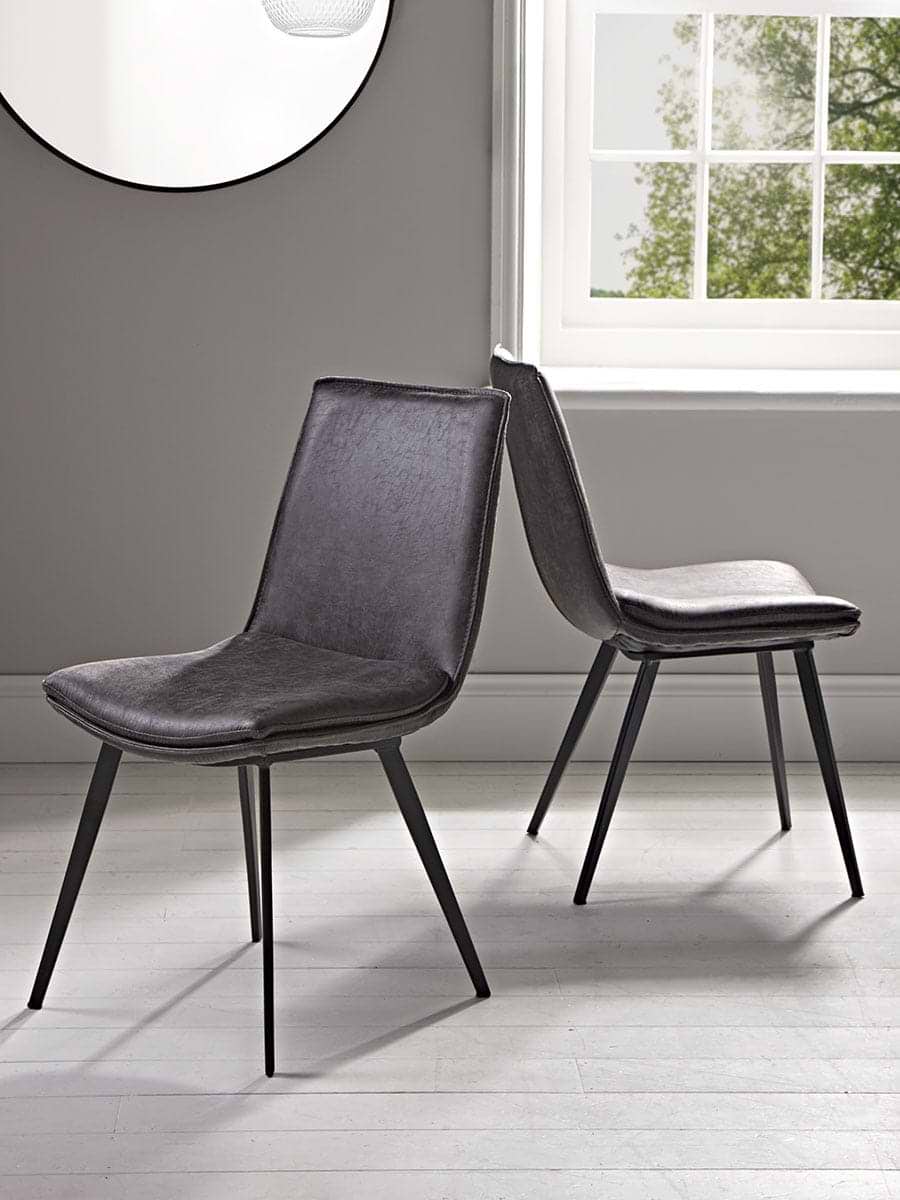Williamsburg Carbon Faux Leathe Upholstered Dining Chairs - Set of 2