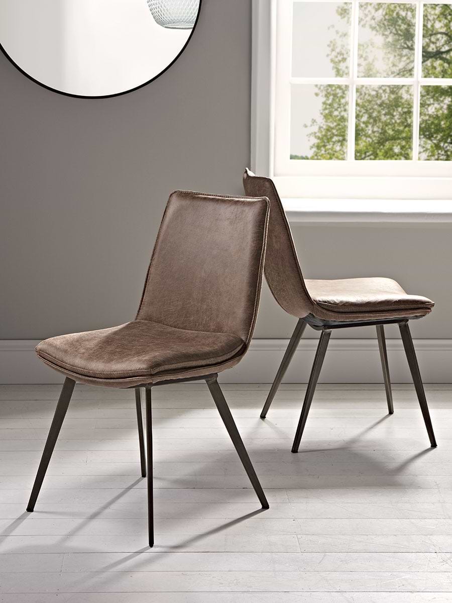 Williamsburg Tan Faux leather Upholstered Dining Chair - Set of 2